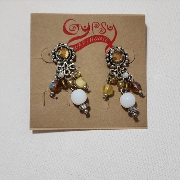 TRESKA‎ White Silver beaded dangle earrings new!!! - Picture 1 of 3